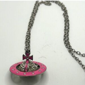 VIVIENNE WESTWOOD 3D Orb Necklace Pink
Silver Long Chain w/ Dust Bag